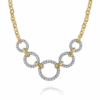 14K Two-Tone Interlocking Circle Necklace with 1.02ctw Diamonds 17″ Fine Jewelry 13