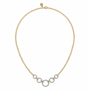 14K Two-Tone Interlocking Circle Necklace with 1.02ctw Diamonds 17″ Fine Jewelry 7