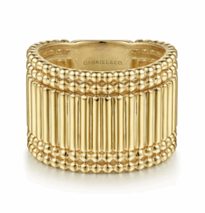 14K Yellow Gold Bujukan Bead Cigar Band Size 6.5 Fine Jewelry 6