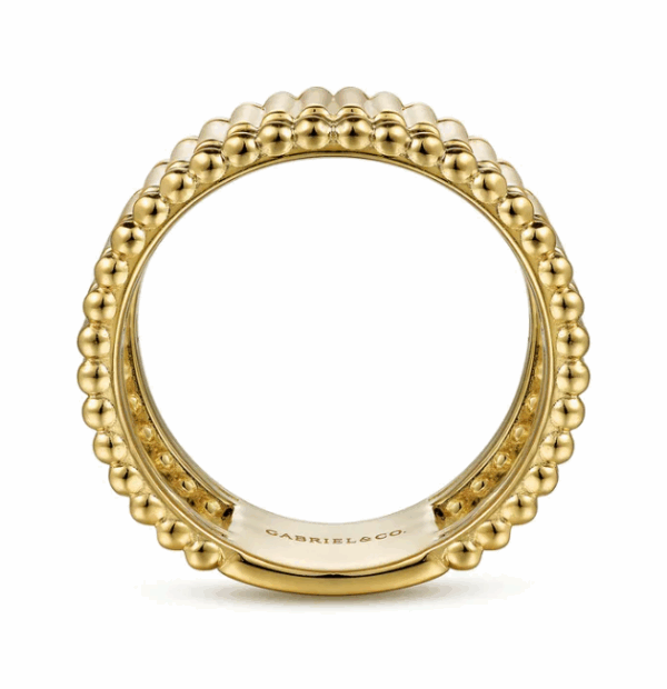 14K Yellow Gold Bujukan Bead Cigar Band Size 6.5 Fine Jewelry 13