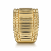 14K Yellow Gold Bujukan Bead Cigar Band Size 6.5 Fine Jewelry 20