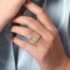 14K Yellow Gold Bujukan Bead Cigar Band Size 6.5 Fine Jewelry 17