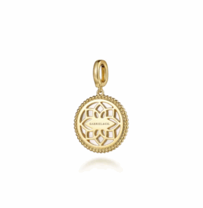 14K Yellow Gold Inlay Pendant with 2.71ct Mother of Pearl Fine Jewelry 8