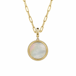 14K Yellow Gold Inlay Pendant with 2.71ct Mother of Pearl