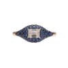 14K Rose Gold Ring with .73ctw Blue Sapphires & .12ctw Baguette/Round Diamonds Size 6.75 Fine Jewelry 7