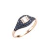 14K Rose Gold Ring with .73ctw Blue Sapphires & .12ctw Baguette/Round Diamonds Size 6.75 Fine Jewelry 8