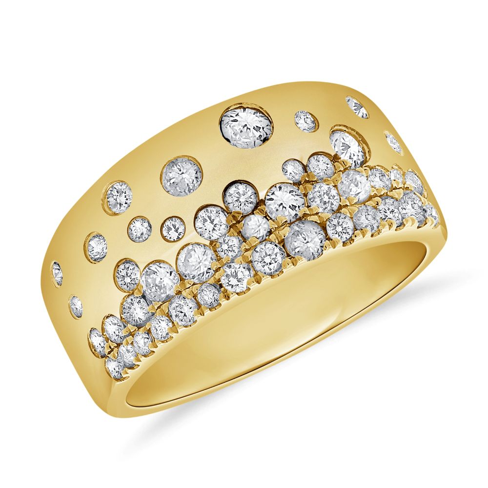 14K Yellow Gold Ring with .98ctw Diamonds Size 6.5 Fine Jewelry