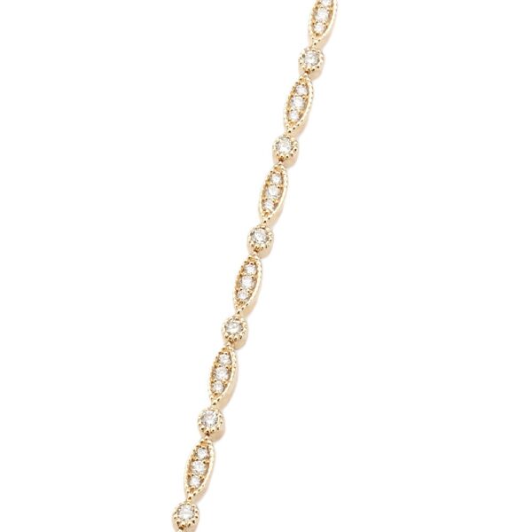 14K Yellow Gold Milgrain Accented Bezel Station Bracelet with 1.35ctw Diamonds 7″ Bracelets 6