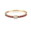 14K Yellow Gold Ring with .30ctw Red Rubies & .12ct Diamond Size 6.75 Fine Jewelry 7
