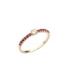 14K Yellow Gold Ring with .30ctw Red Rubies & .12ct Diamond Size 6.75 Fine Jewelry 8