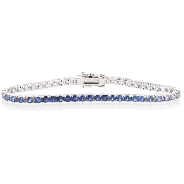 14K White Gold Tennis Bracelet with 10.00ctw Ombre Blue Sapphires 7″ Bracelets 5