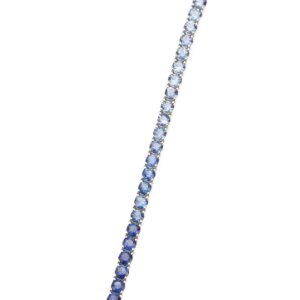 14K White Gold Tennis Bracelet with 10.00ctw Ombre Blue Sapphires 7