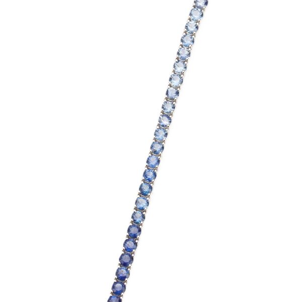 14K White Gold Tennis Bracelet with 10.00ctw Ombre Blue Sapphires 7″ Bracelets 6