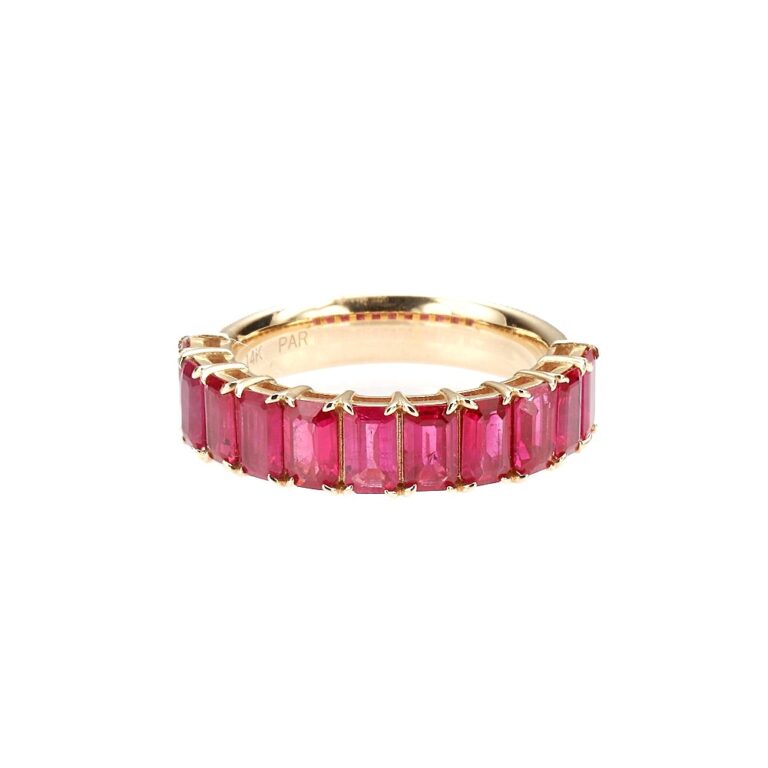 14K Yellow Gold Ring with 4.75ctw Emerald Cut Rubies Size 6.5 Fine Jewelry 3