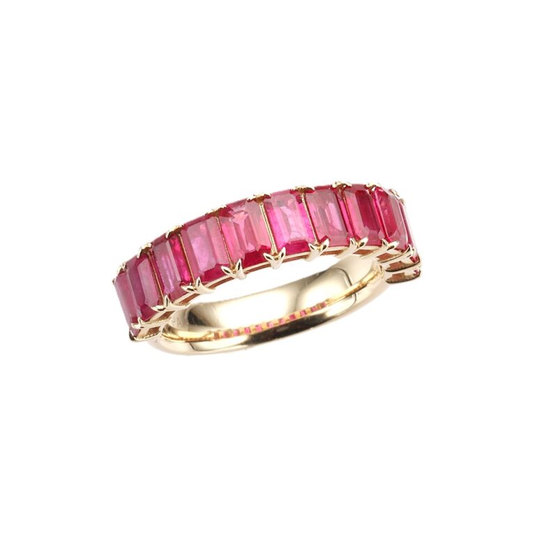 14K Yellow Gold Ring with 4.75ctw Emerald Cut Rubies Size 6.5 Fine Jewelry 4