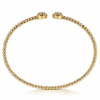 14K Yellow Gold Split Cluster Bangle with Bujukan Beads & .31ctw Diamonds Size 6.25 Bracelets 12
