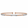 14K Rose Gold Station Bangle with Bujukan Beads & .44ctw Diamonds Size 6.25 Bracelets 10