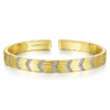 14K Yellow Gold Chevron Station Bangle with .52ctw Diamonds Size 6.5 Bracelets 13