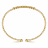 14K Yellow Gold Bangle with Bujukan Beads & .15ctw Diamonds Size 6.5 Bracelets 16