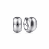 14K White Gold Wide Smooth Huggies 12mm Earrings 7