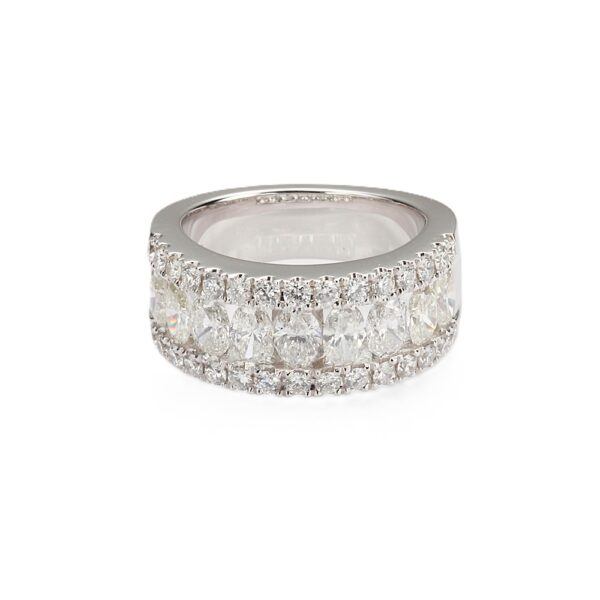 18K White Gold Ring with 3.60ctw Oval & Round Diamonds Size 6.25 Fine Jewelry 5