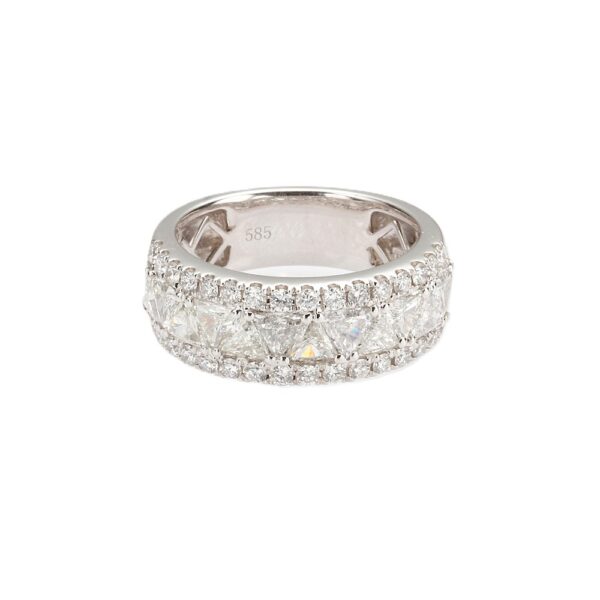 14K White Gold Ring with 2.75ctw Trillion & Round Diamonds Size 6.5 Fine Jewelry 5