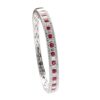 14K White Gold Bangle with 2.00ctw Rubies & 3.00ctw Princess/Round Diamonds Size 6.5 Bracelets 8