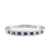 14K White Gold Bangle with 4.00ctw Emerald Cut Blue Sapphires & 4.00ctw Diamonds Size 6.5 Bracelets 7
