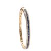 14K Yellow Gold Bangle with 4.00ctw Square Step Blue Sapphires & 1.03ctw Diamonds Size 6.5 Bracelets 8