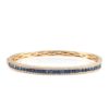 14K Yellow Gold Bangle with 4.00ctw Square Step Blue Sapphires & 1.03ctw Diamonds Size 6.5 Bracelets 7