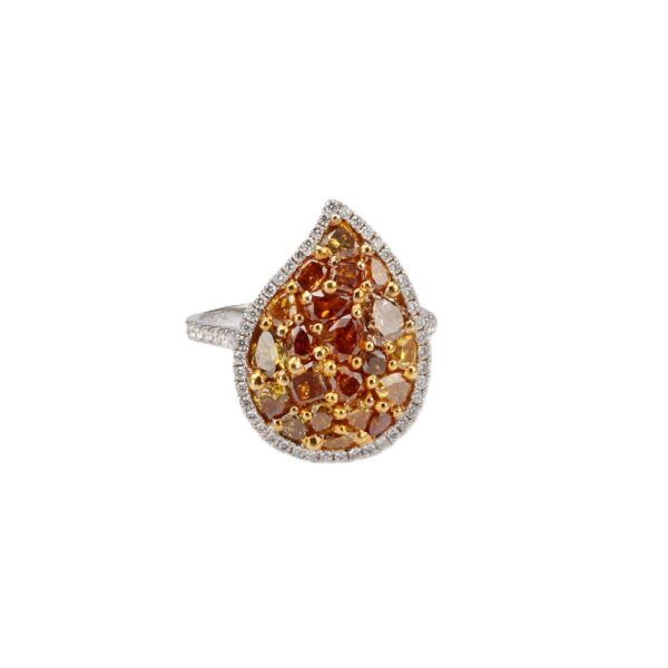18K White Gold Cocktail Ring with 2.50ctw Fancy Yellow Gemstones & .40ctw Diamonds Size 6.5 Fine Jewelry 3