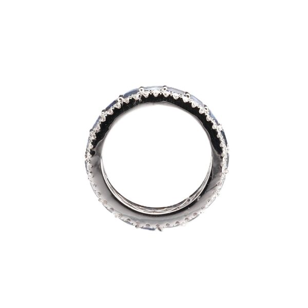 14K White Gold Eternity Ring with 6.00ctw Radiant Cut Blue Sapphires & 1.25ctw Diamonds Size 6.75 Fine Jewelry 11
