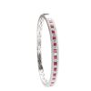 14K White Gold Bangle with 2.00ctw Princess Cut Rubies & 2.80ctw Diamonds Size 6.5 Bracelets 8