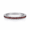 14K White Gold January Birthstone Eternity Ring with .55ctw Red Garnet Gemstones Size 6.5 Fine Jewelry 16