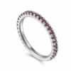 14K White Gold January Birthstone Eternity Ring with .55ctw Red Garnet Gemstones Size 6.5 Fine Jewelry 19