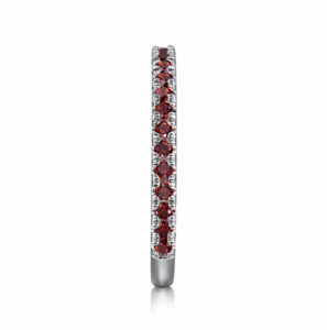 14K White Gold January Birthstone Eternity Ring with .55ctw Red Garnet Gemstones Size 6.5 Fine Jewelry 10