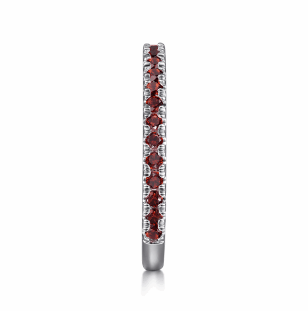 14K White Gold January Birthstone Eternity Ring with .55ctw Red Garnet Gemstones Size 6.5 Fine Jewelry 15