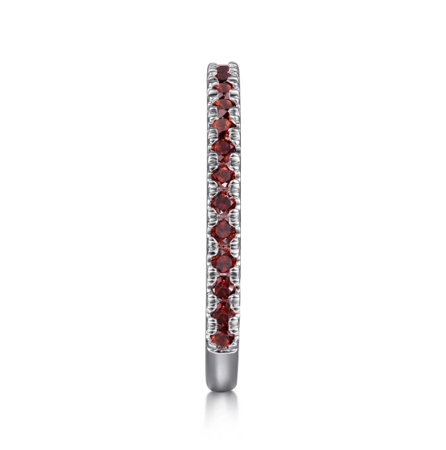 14K White Gold January Birthstone Eternity Ring with .55ctw Red Garnet Gemstones Size 6.5 Fine Jewelry 5