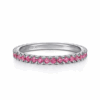 14K White Gold July Birthstone Eternity Ring with .71ctw Red Rubies Size 6.5 Fine Jewelry 16