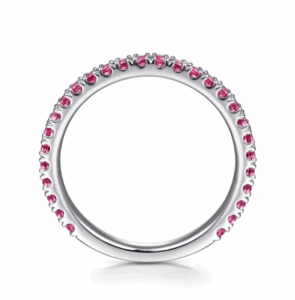 14K White Gold July Birthstone Eternity Ring with .71ctw Red Rubies Size 6.5 Fine Jewelry 8
