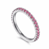 14K White Gold July Birthstone Eternity Ring with .71ctw Red Rubies Size 6.5 Fine Jewelry 19