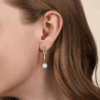 14K Yellow Gold Paperclip Link Drop Earrings with 1.63ctw Pearls Earrings 11