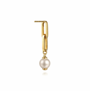 14K Yellow Gold Paperclip Link Drop Earrings with 1.63ctw Pearls Earrings 6