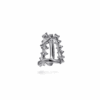 14K White Gold J Hoop Studs with .96ctw Diamonds Earrings 15