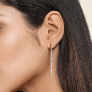 14K Two-Tone Bujukan Bead Drop Earrings with .73ctw Diamonds