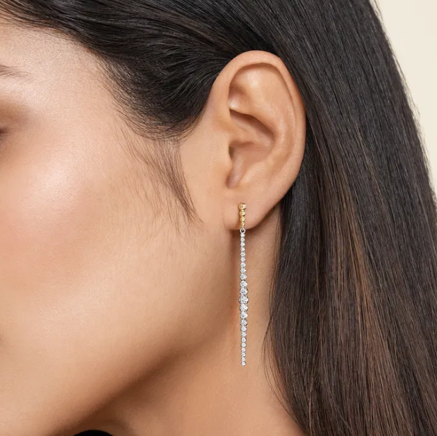 14K Two-Tone Bujukan Bead Drop Earrings with .73ctw Diamonds Earrings 2