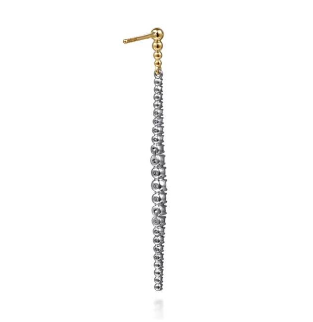 14K Two-Tone Bujukan Bead Drop Earrings with .73ctw Diamonds Earrings 3