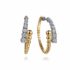 14K Two-Tone Bujukan Bead Bypass Hoops with 1.05ctw Diamonds 30mm Earrings 10
