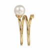 14K Yellow Gold Bypass Ring with .55ct Pearl & .02ct Diamond Size 6.5 Fine Jewelry 20