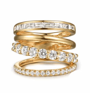 14K Yellow Gold Stackable Ring with 2.03ctw Baguette & Round Diamonds Size 6.5 Fine Jewelry 6